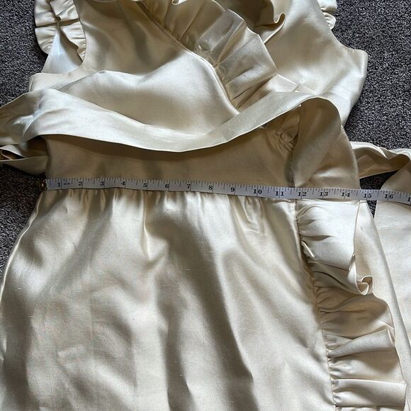 kate spade Wedding Belles Aubrey Wrap Ruffle Silk Dress 4 - Picture 13 of 16